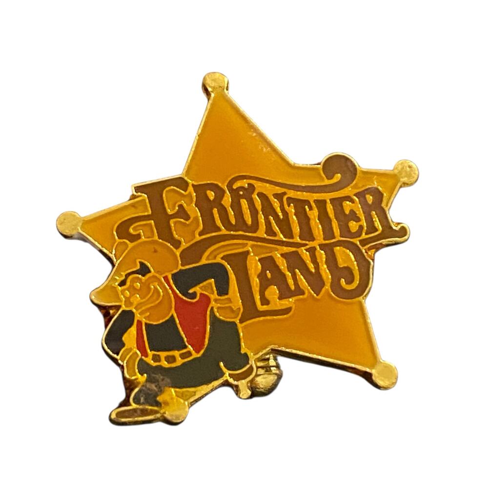 Walt Disney Production 1" x 1" Frontier Land Enamel Resin Collector Pin Vintage
